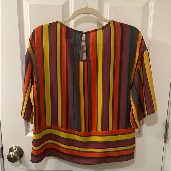 W5 Vintage Vibrant Relaxed Multi Color Women’s Medium Blouse great fall colors! - Picture 6 of 9